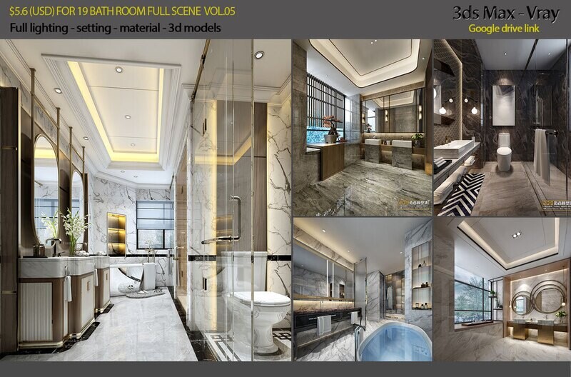 19 BATHROOM FULL SCENES  VOL.05 - VRAY