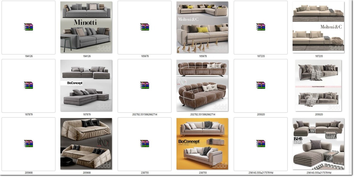 340 SOFA MODELS 3DSKY PRO VOL.01 - 3DS MAX