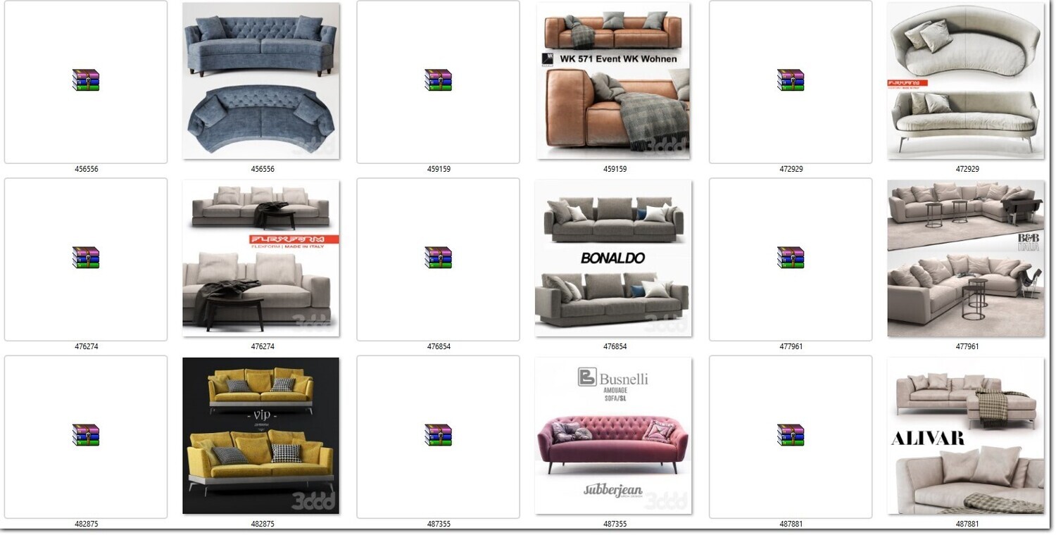 340 SOFA MODELS 3DSKY PRO VOL.01 - 3DS MAX