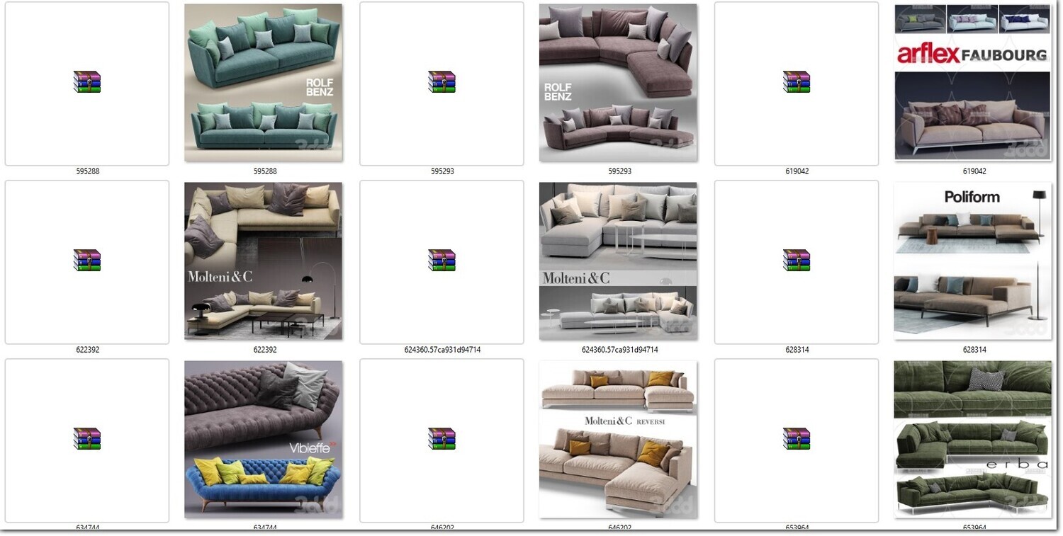 340 SOFA MODELS 3DSKY PRO VOL.01 - 3DS MAX