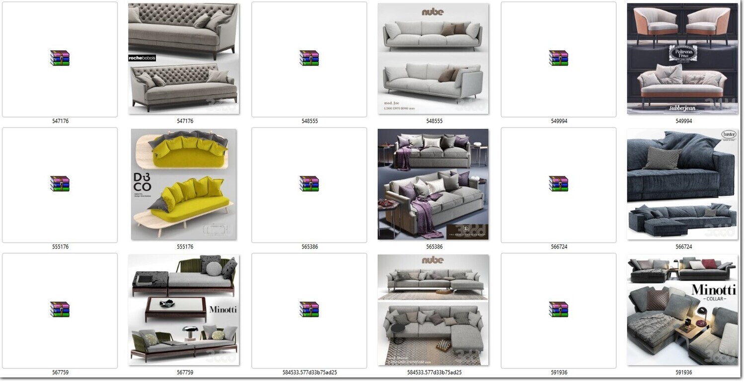 340 SOFA MODELS 3DSKY PRO VOL.01 - 3DS MAX