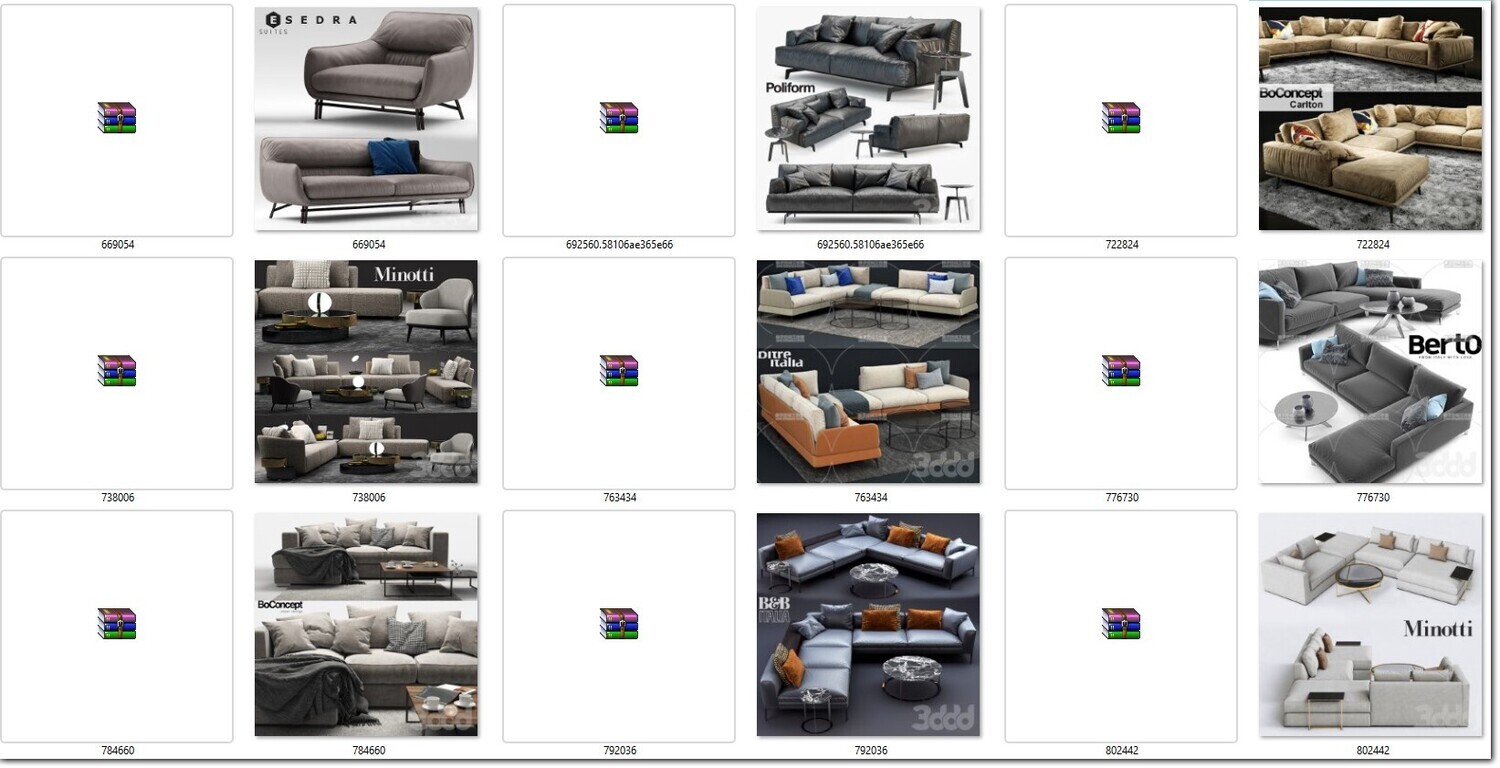 340 SOFA MODELS 3DSKY PRO VOL.01 - 3DS MAX
