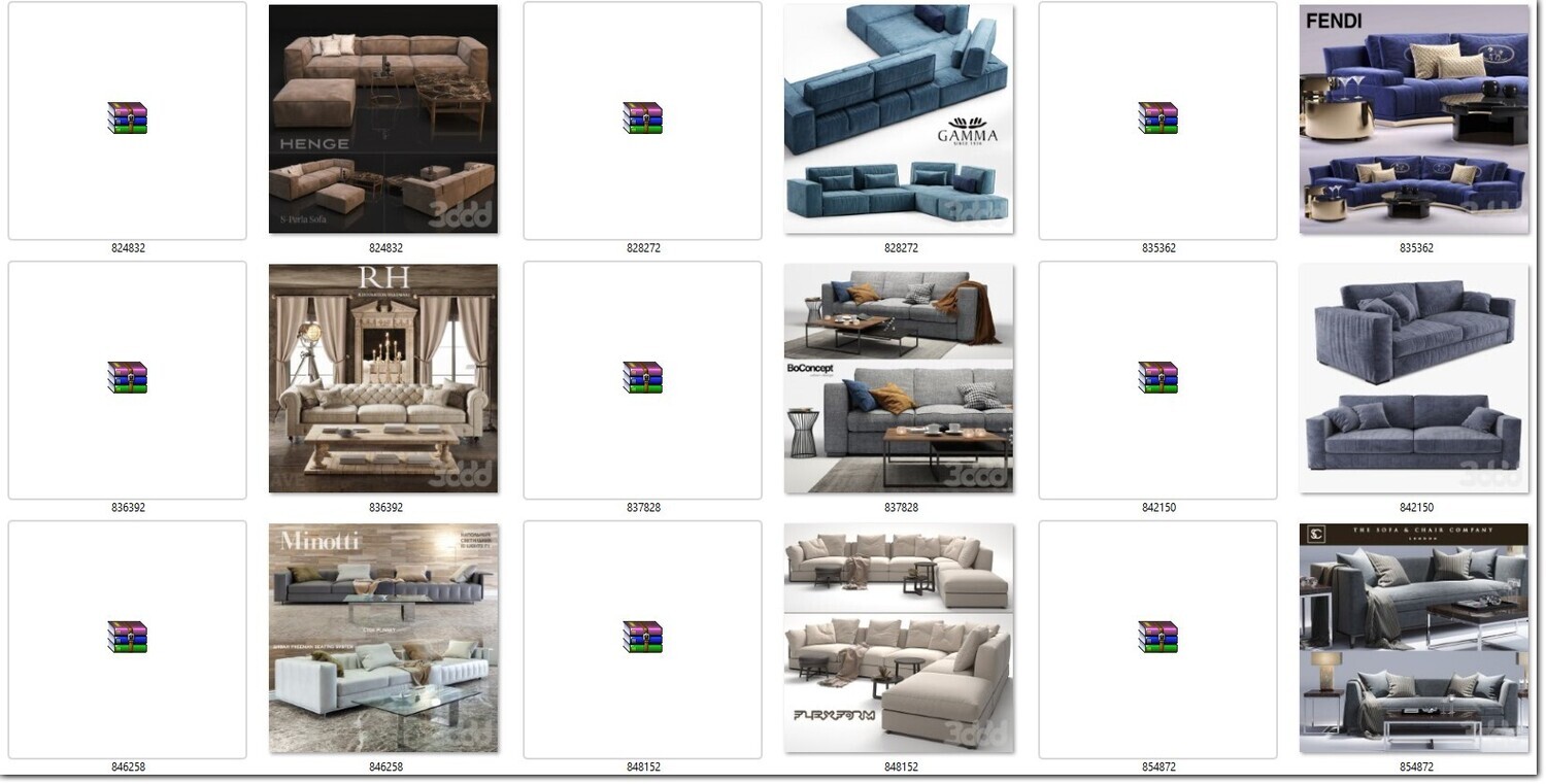 340 SOFA MODELS 3DSKY PRO VOL.01 - 3DS MAX