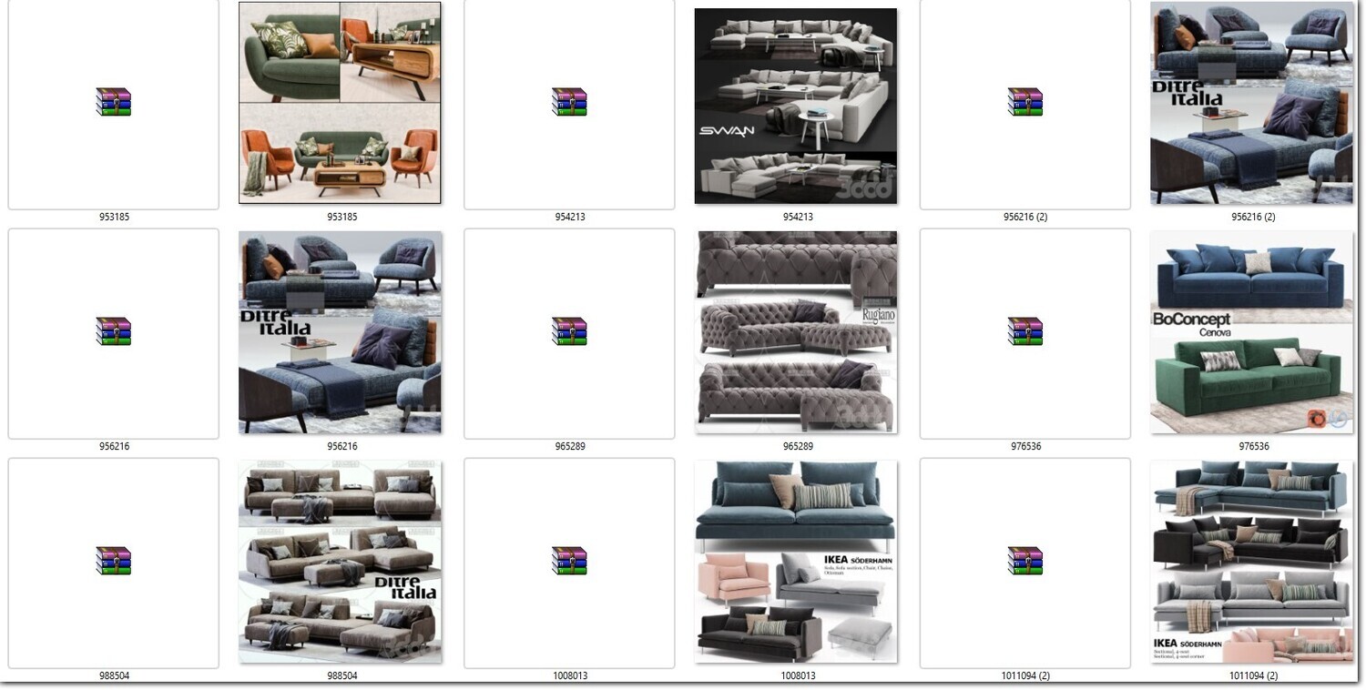 340 SOFA MODELS 3DSKY PRO VOL.01 - 3DS MAX