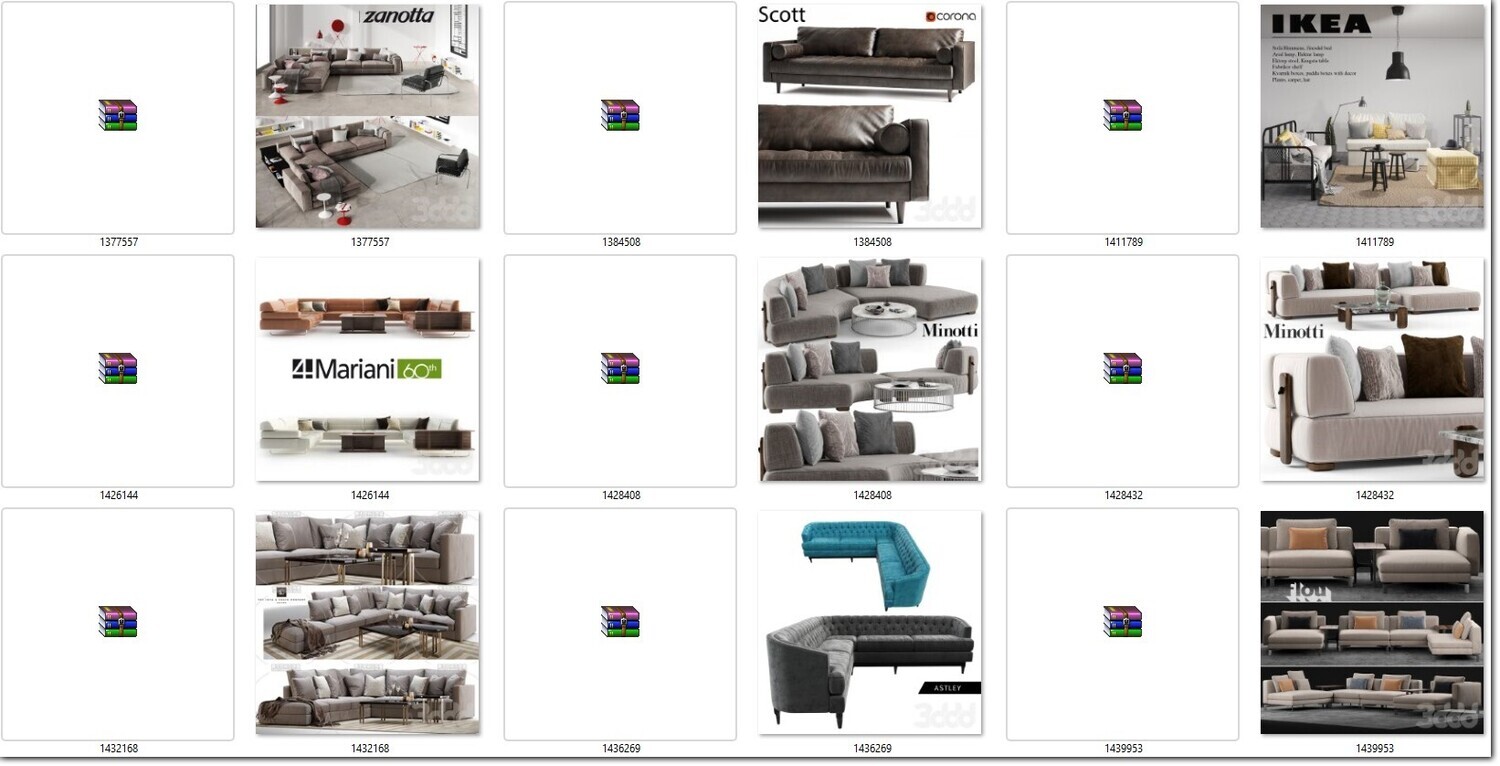 340 SOFA MODELS 3DSKY PRO VOL.01 - 3DS MAX