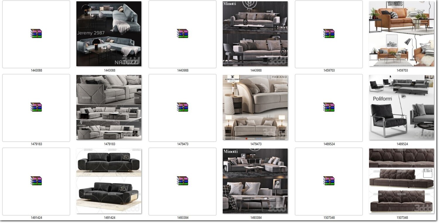 340 SOFA MODELS 3DSKY PRO VOL.01 - 3DS MAX