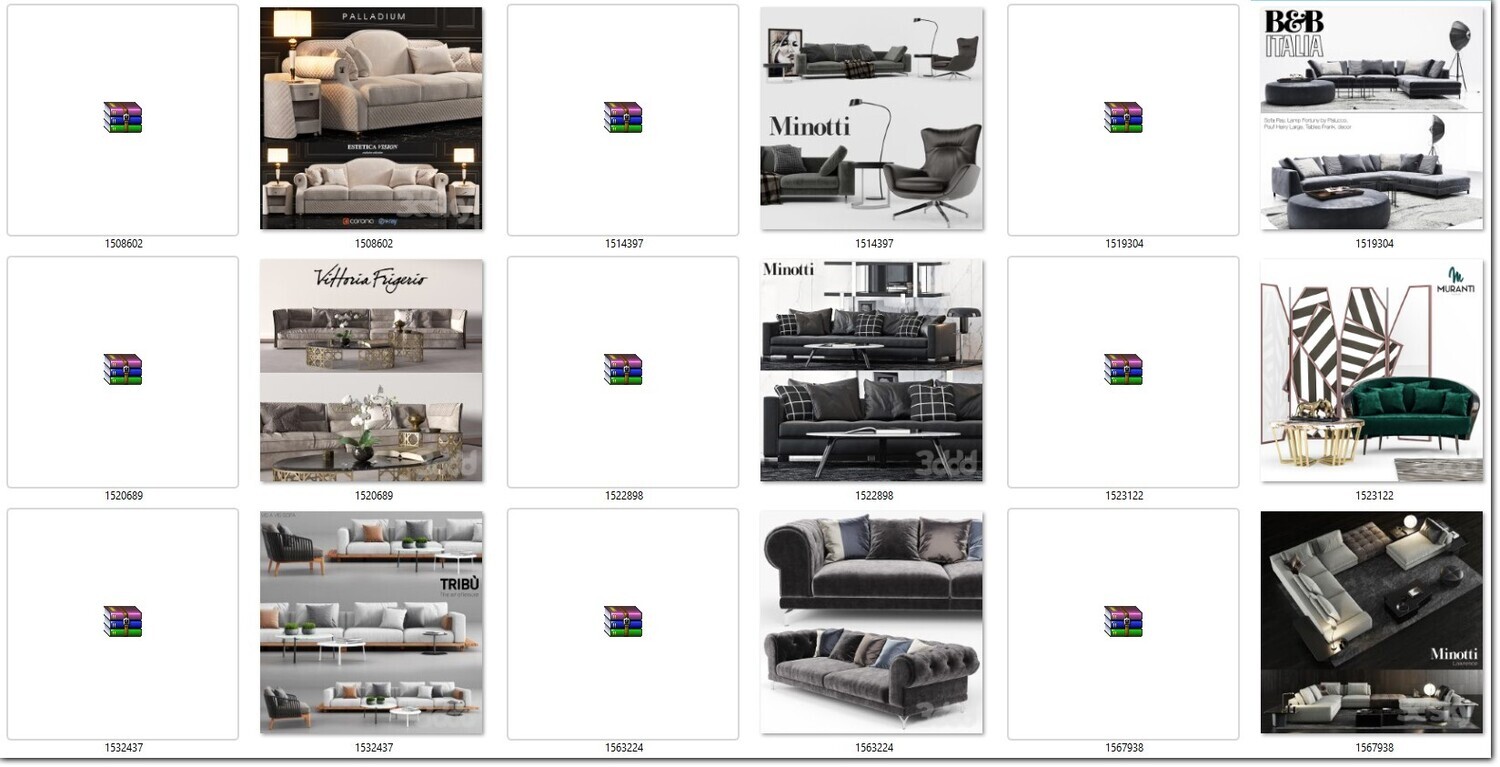 340 SOFA MODELS 3DSKY PRO VOL.01 - 3DS MAX