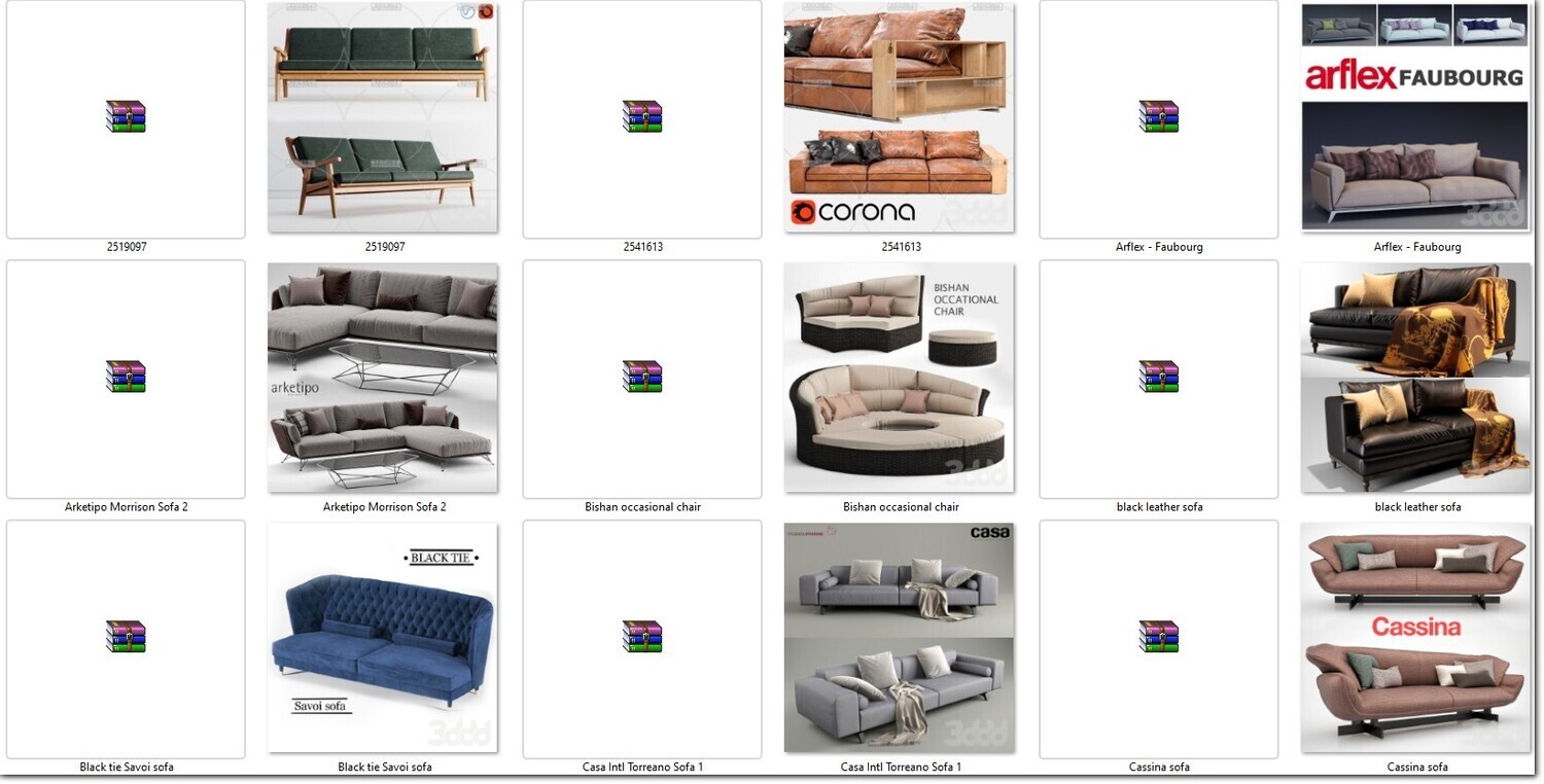 340 SOFA MODELS 3DSKY PRO VOL.01 - 3DS MAX
