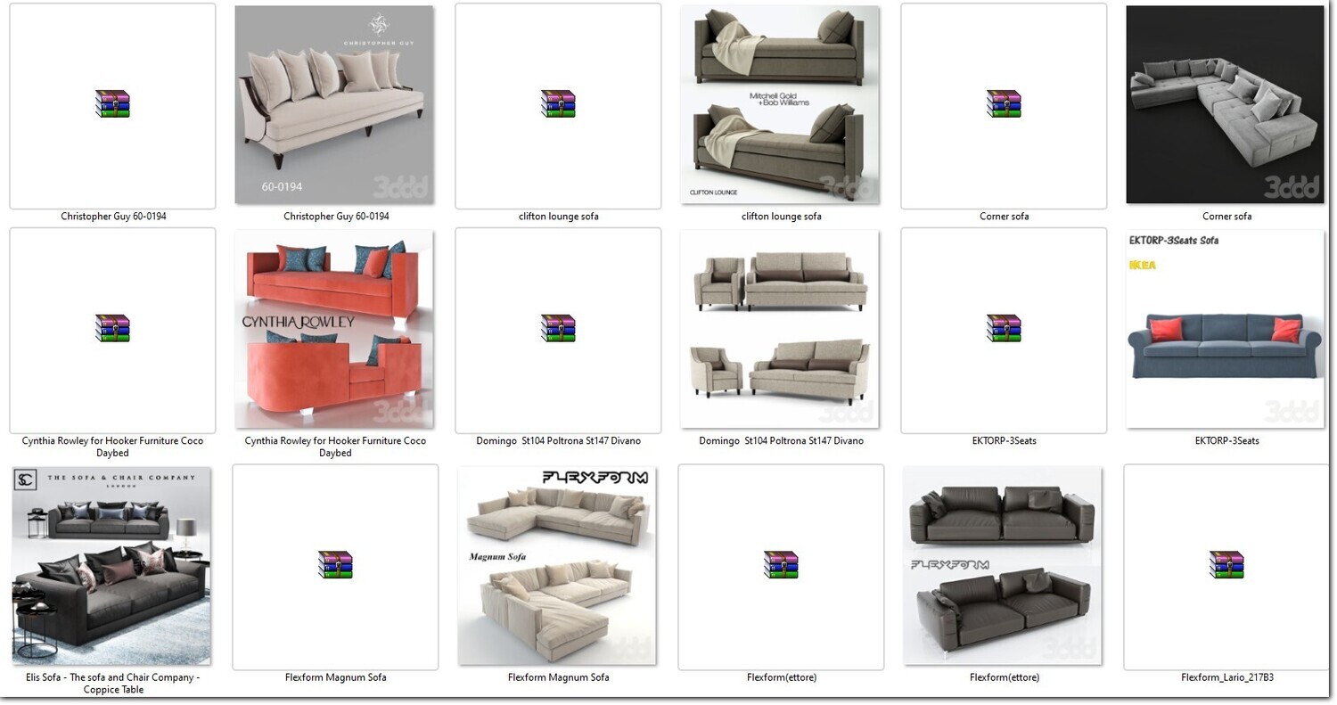 340 SOFA MODELS 3DSKY PRO VOL.01 - 3DS MAX