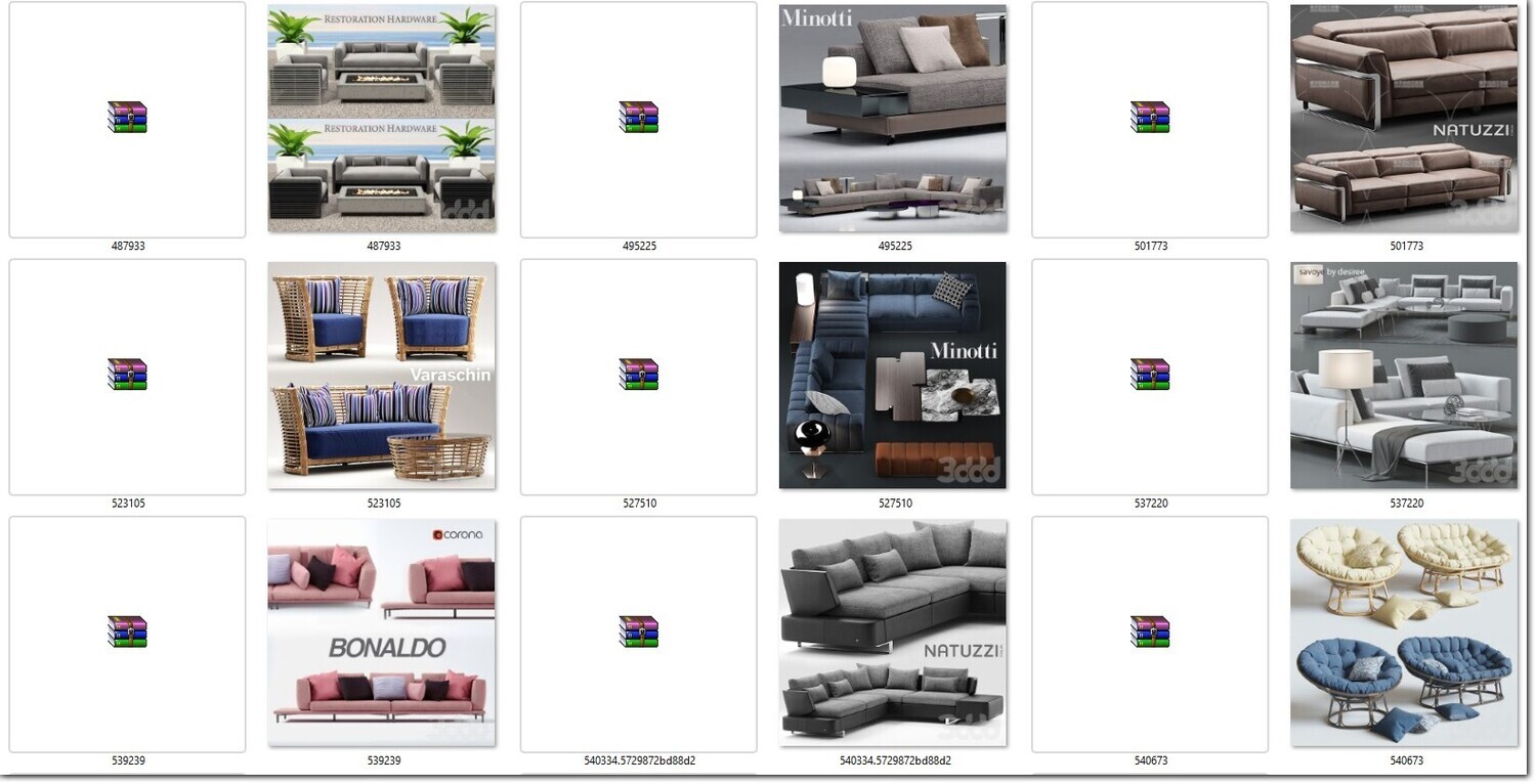 340 SOFA MODELS 3DSKY PRO VOL.01 - 3DS MAX
