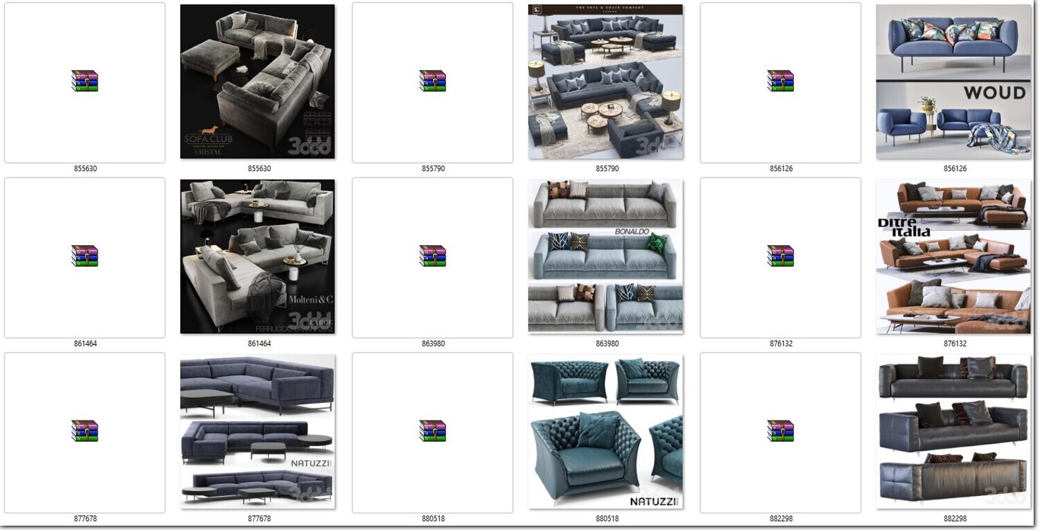 340 SOFA MODELS 3DSKY PRO VOL.01 - 3DS MAX