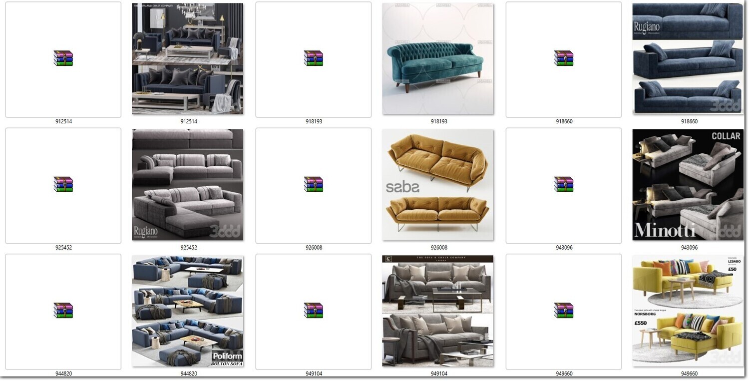 340 SOFA MODELS 3DSKY PRO VOL.01 - 3DS MAX