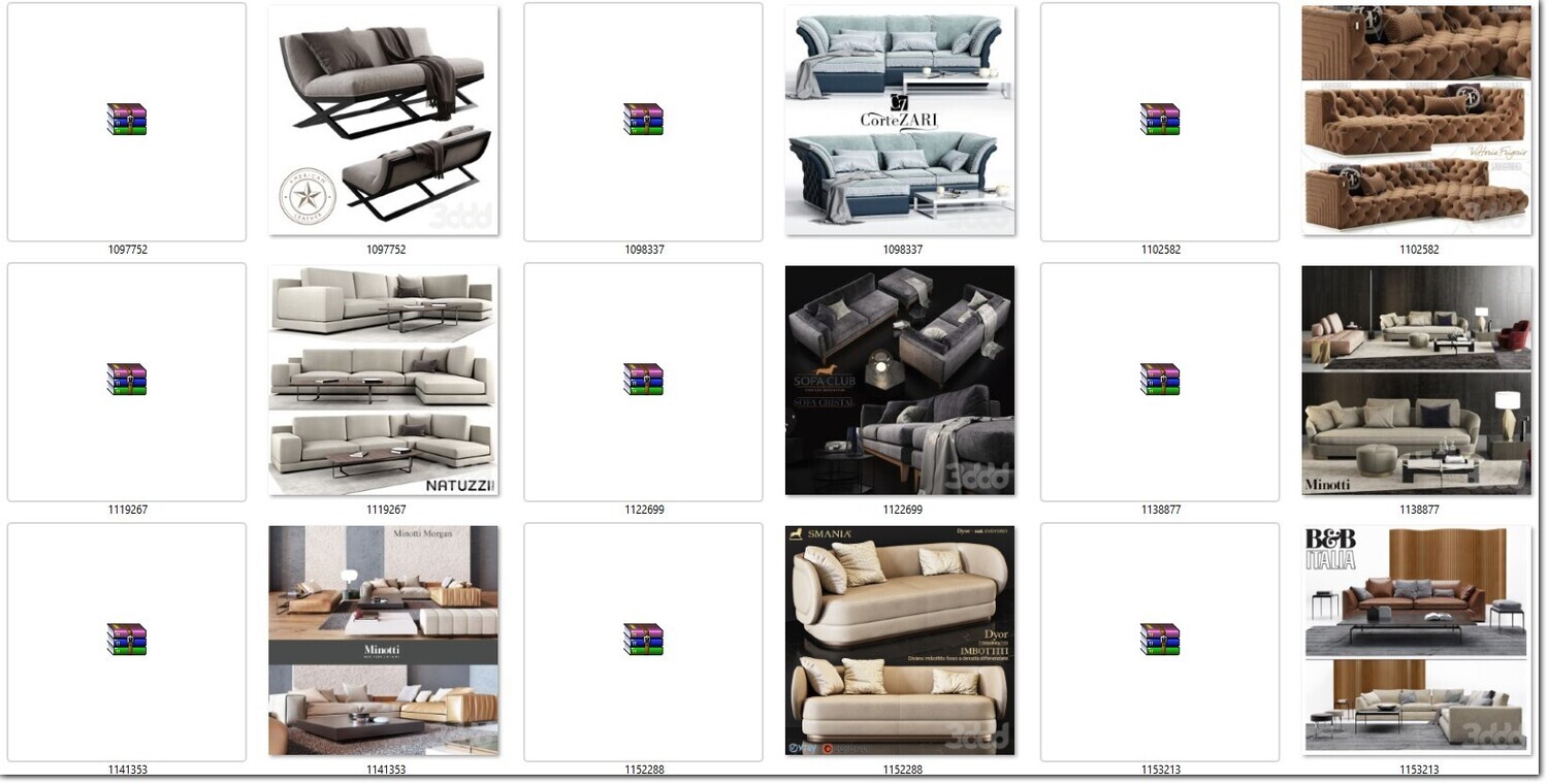 340 SOFA MODELS 3DSKY PRO VOL.01 - 3DS MAX