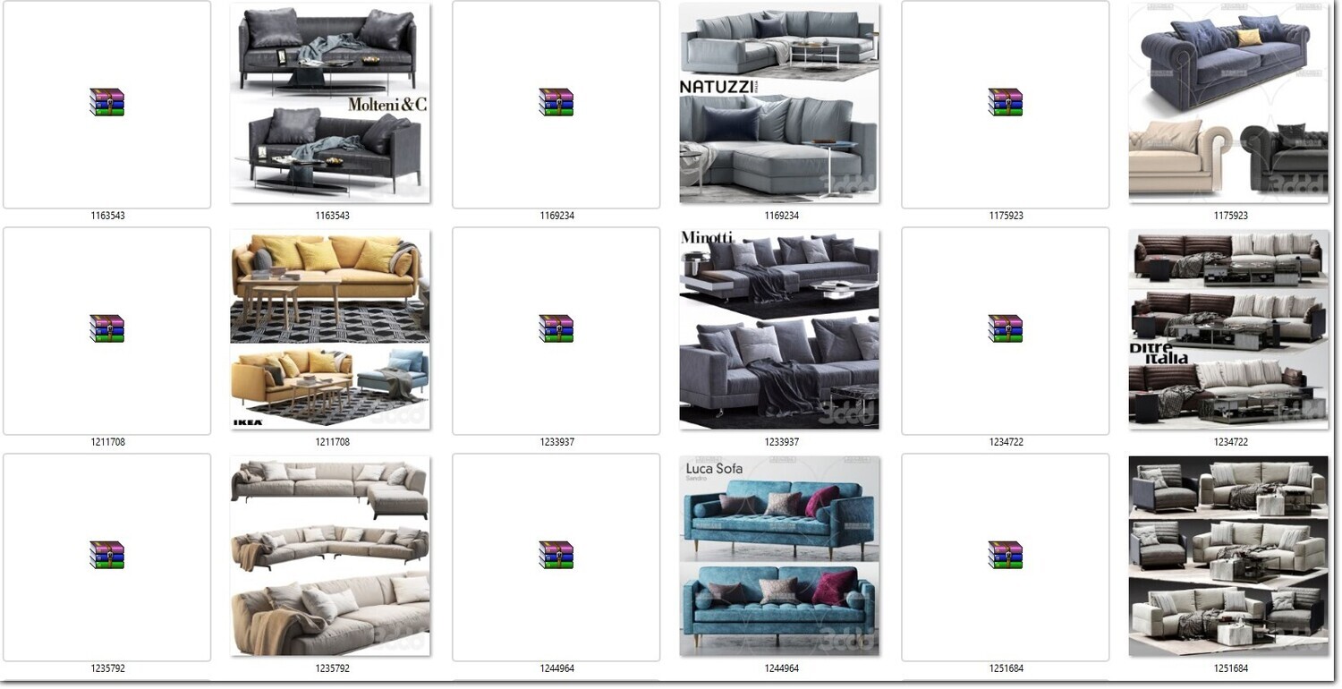 340 SOFA MODELS 3DSKY PRO VOL.01 - 3DS MAX