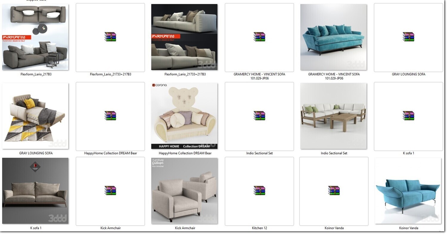 340 SOFA MODELS 3DSKY PRO VOL.01 - 3DS MAX