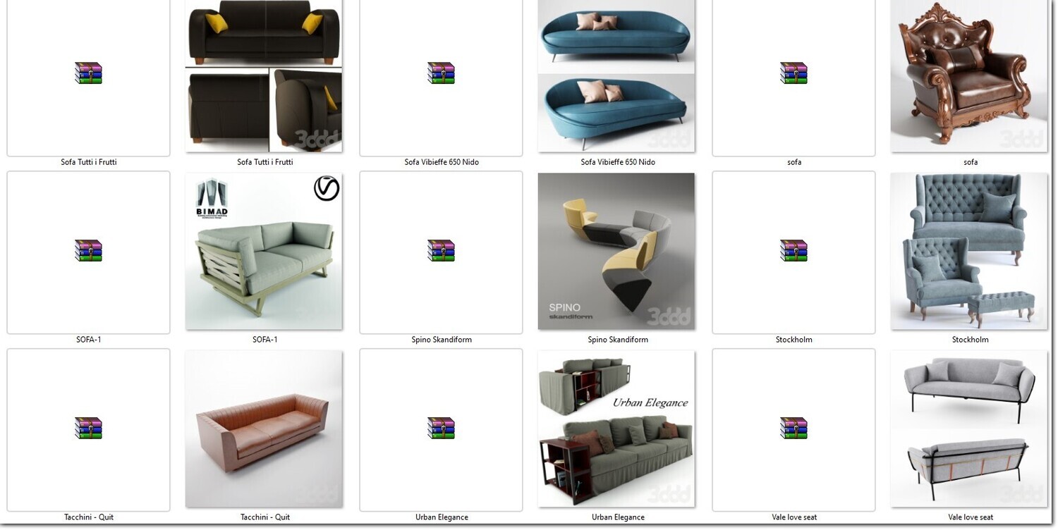 340 SOFA MODELS 3DSKY PRO VOL.01 - 3DS MAX