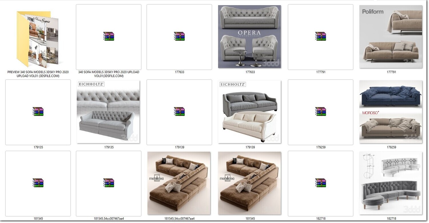 340 SOFA MODELS 3DSKY PRO VOL.01 - 3DS MAX