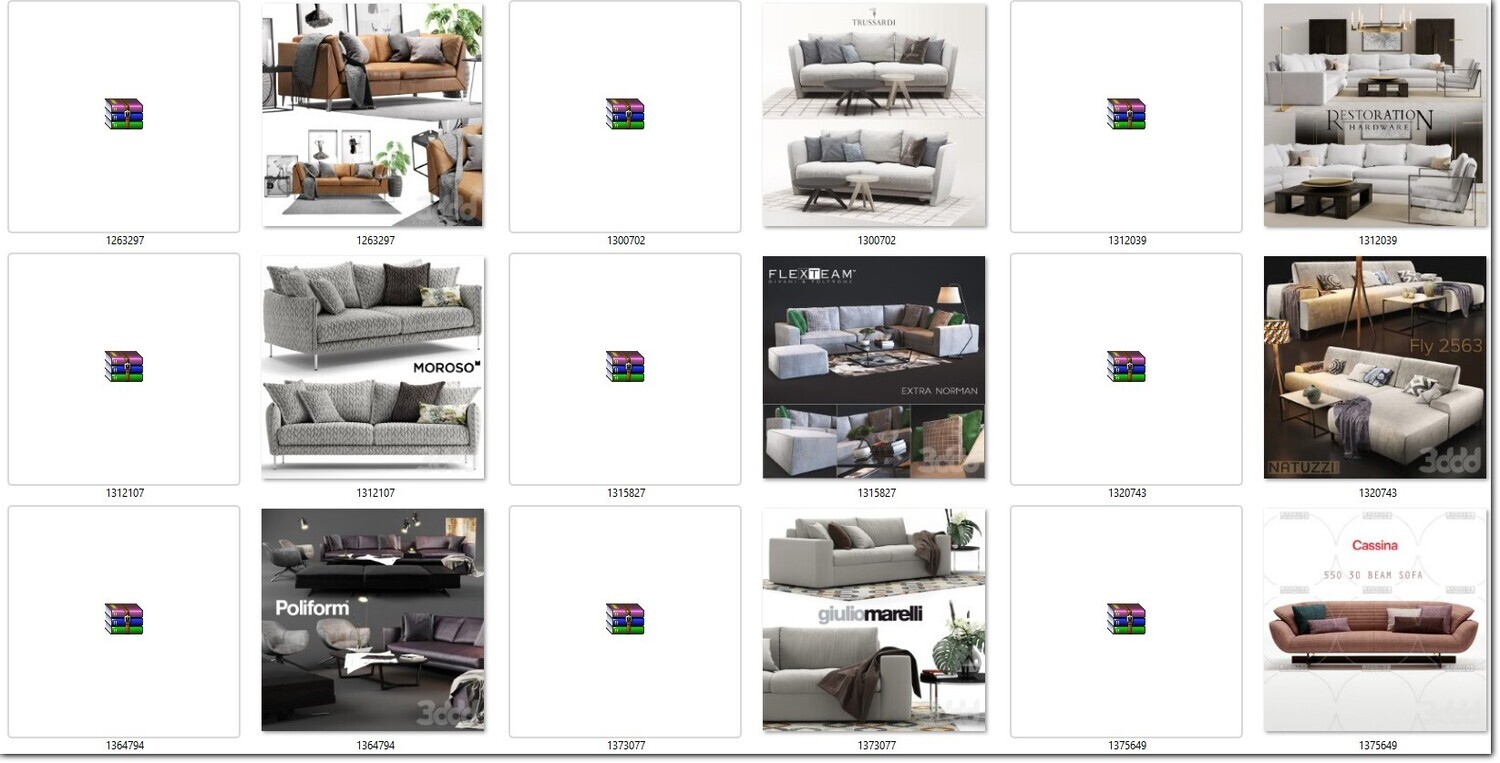 340 SOFA MODELS 3DSKY PRO VOL.01 - 3DS MAX
