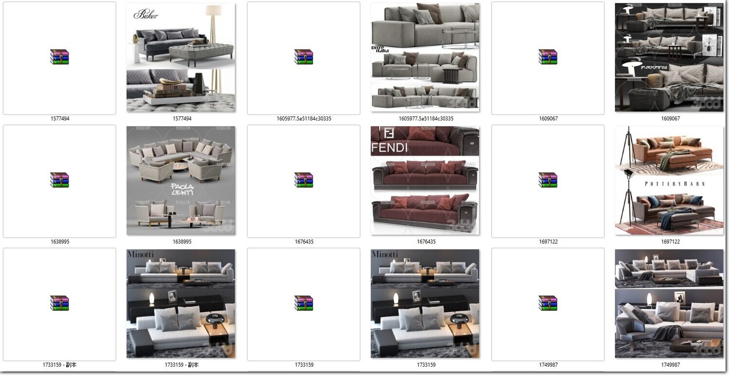 340 SOFA MODELS 3DSKY PRO VOL.01 - 3DS MAX