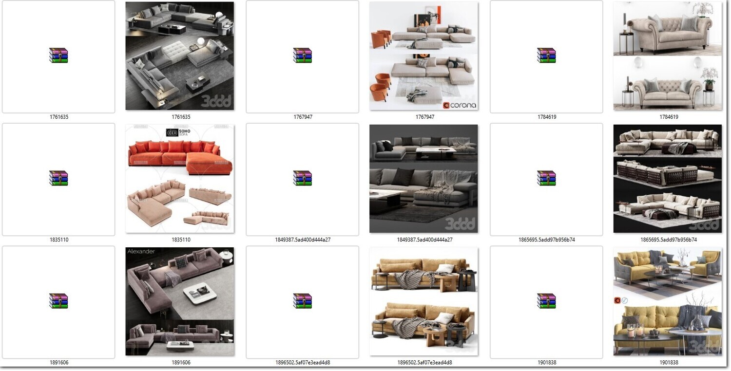 340 SOFA MODELS 3DSKY PRO VOL.01 - 3DS MAX
