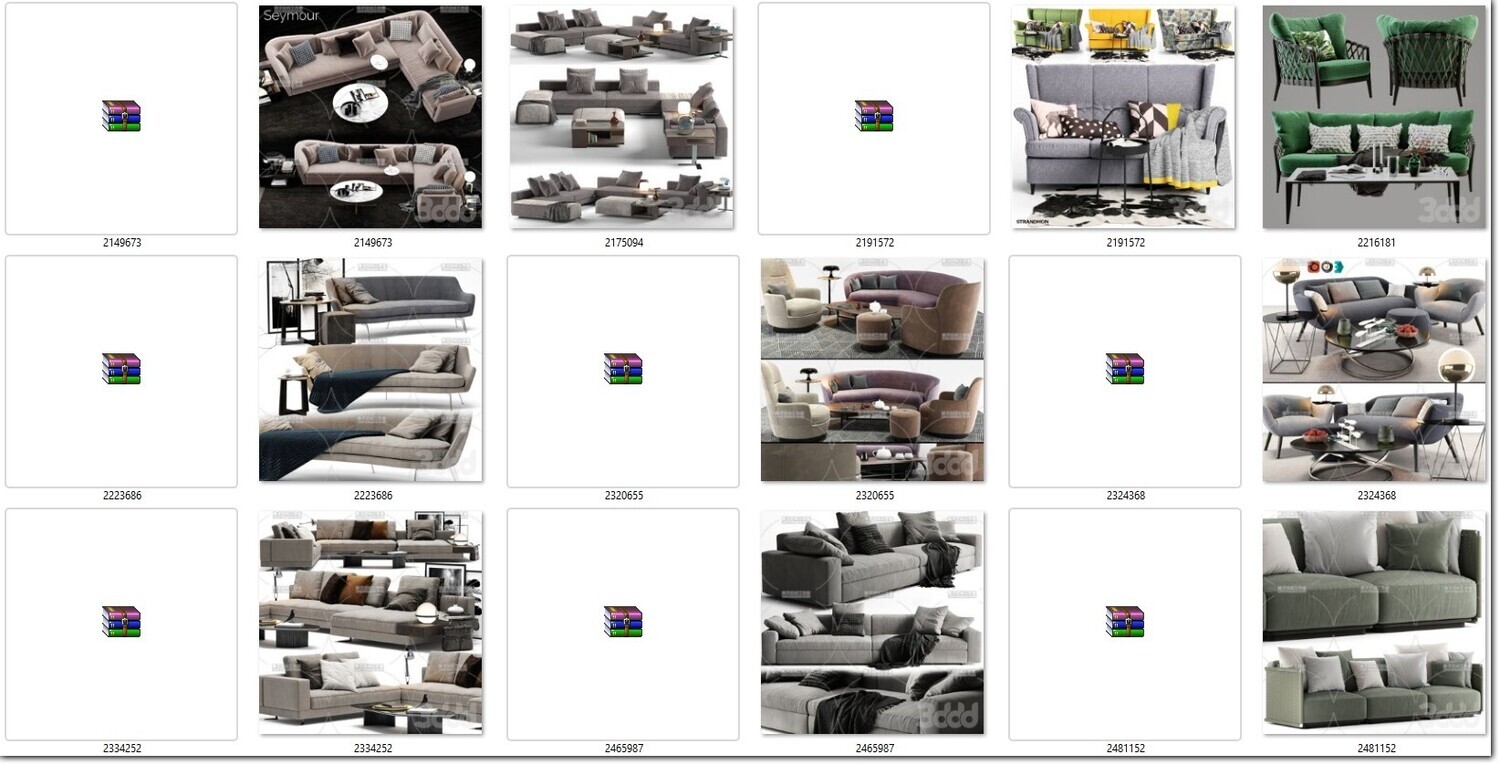 340 SOFA MODELS 3DSKY PRO VOL.01 - 3DS MAX