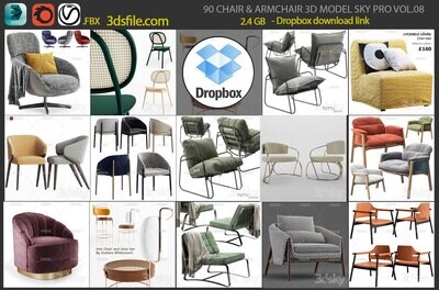 90 Chairs and armchairs 3d models pro vol.08
