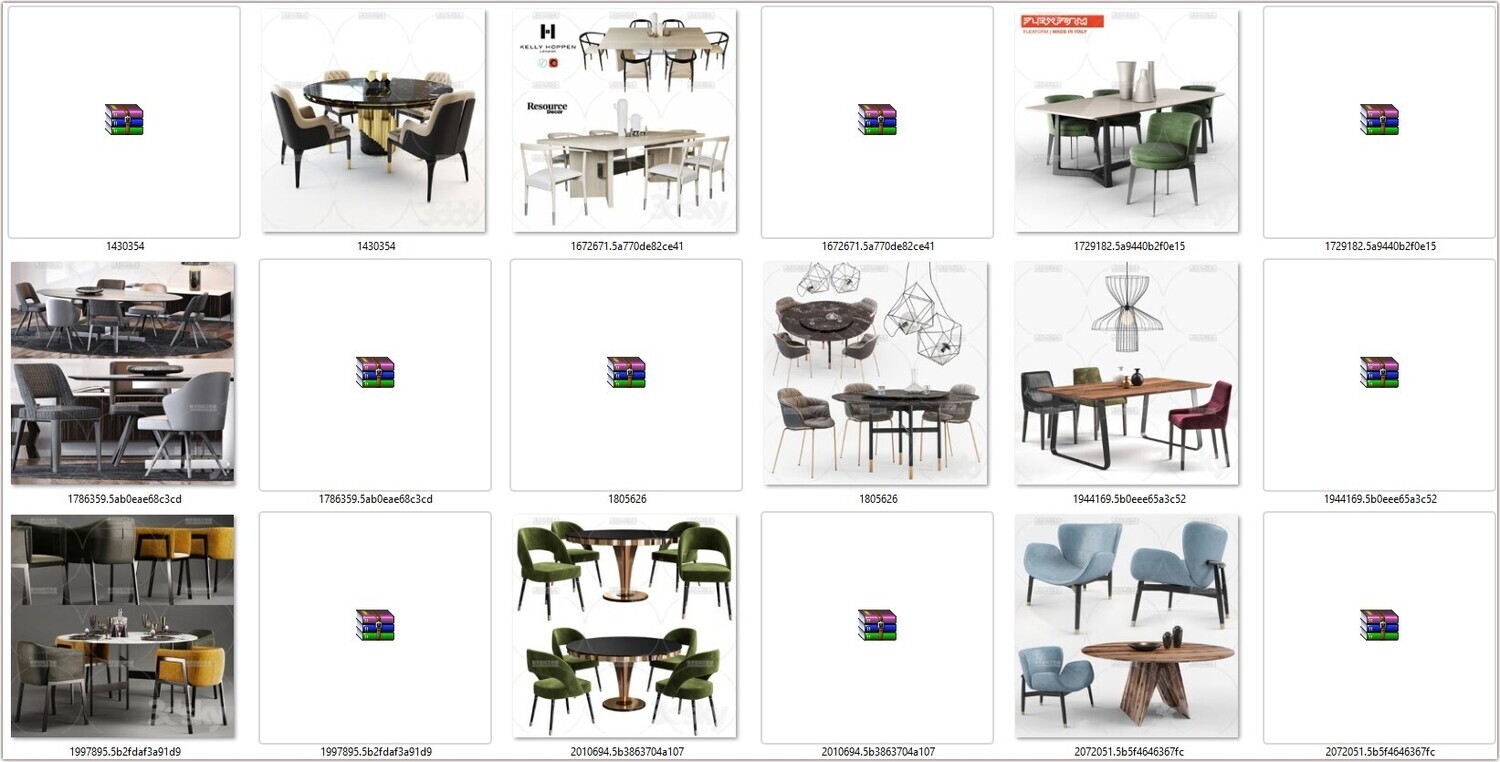 130 Chair &amp; Table 3D models Vol 01