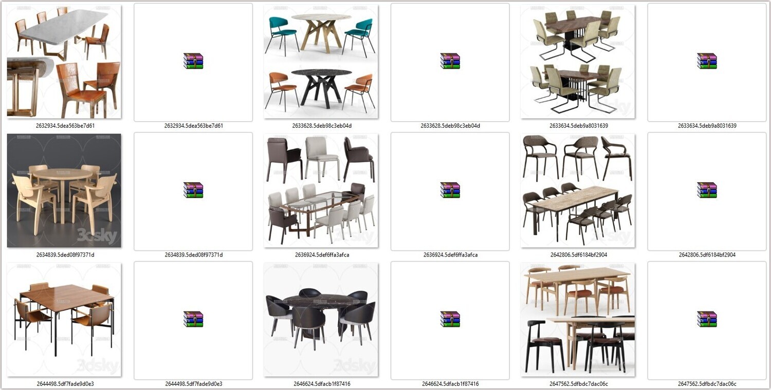 130 Chair &amp; Table 3D models Vol 01