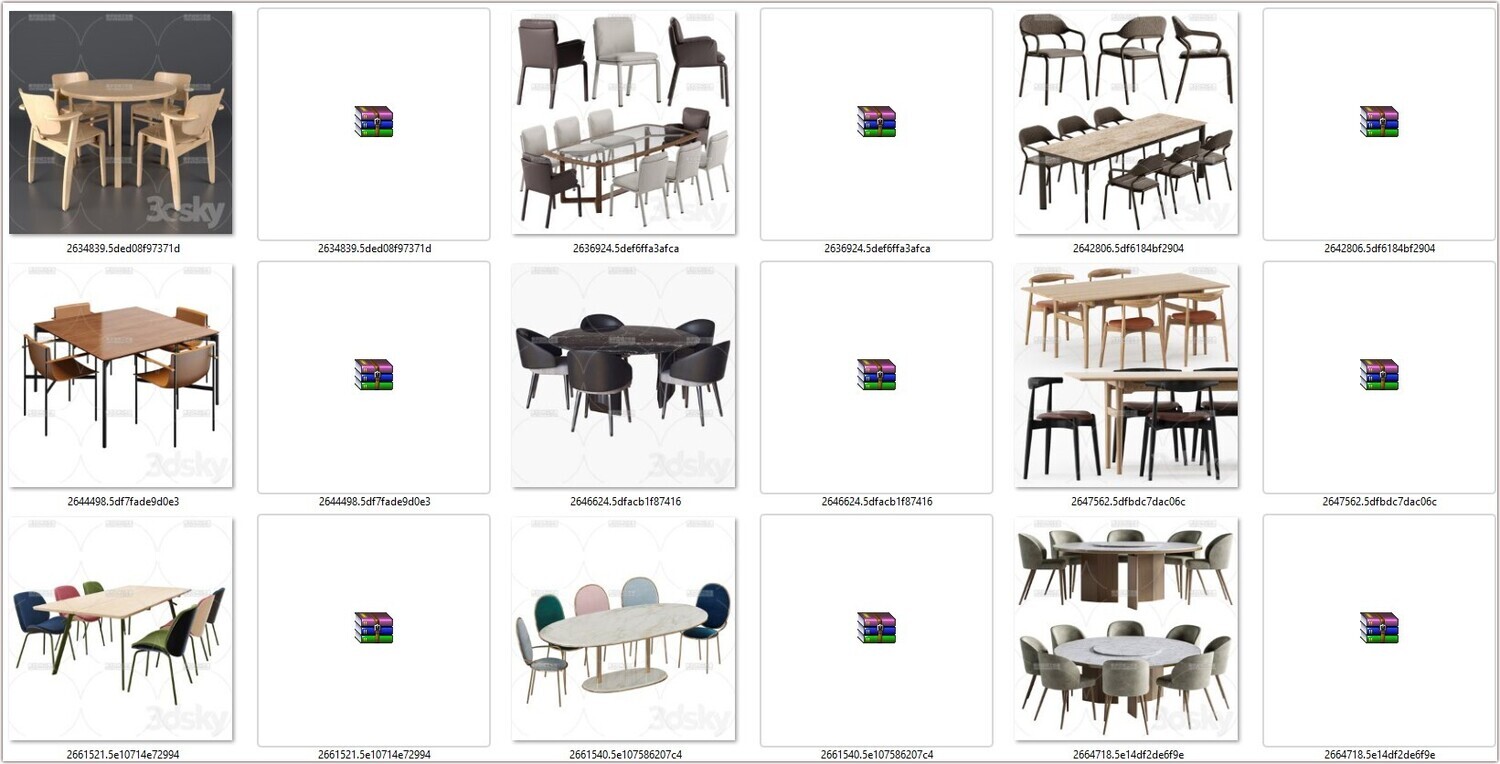 130 Chair &amp; Table 3D models Vol 01