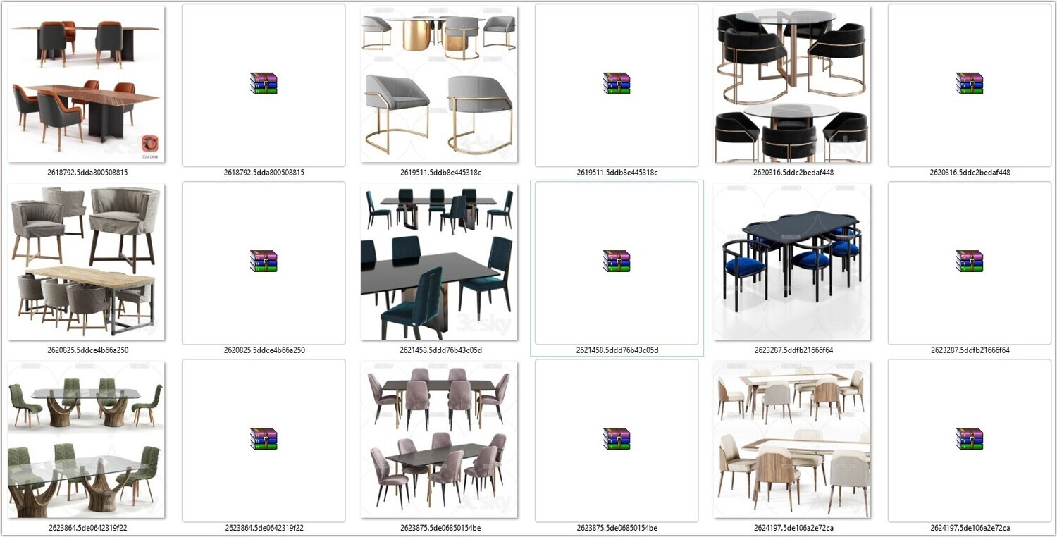 130 Chair &amp; Table 3D models Vol 01