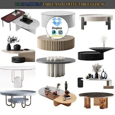 175 3D MODELS TABLE AND COFFEE TABLES VOL.06 - VRAY