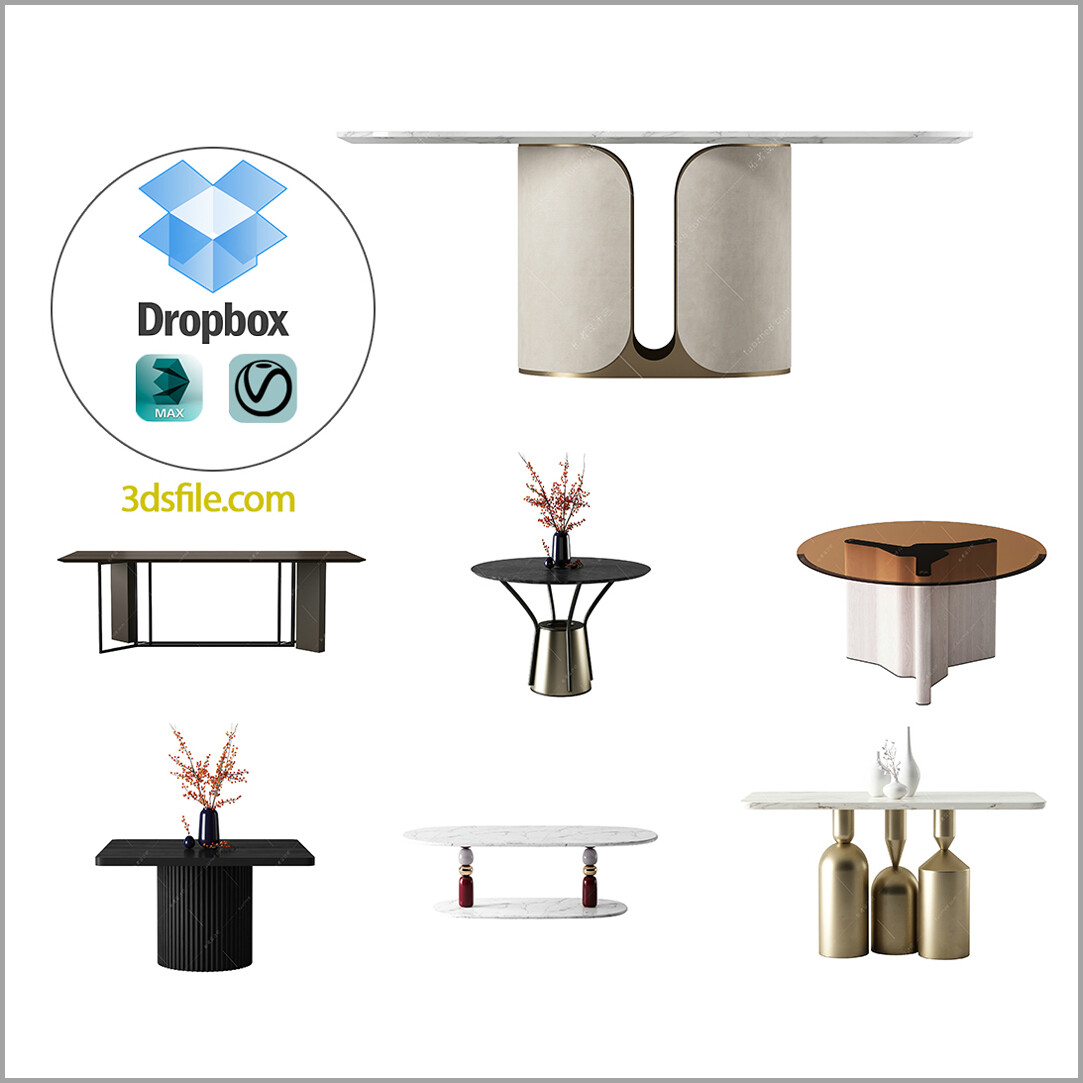 50 DINING TABLE 3D MODELS VOL01 - VRAY