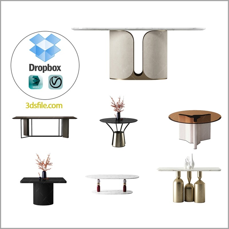 50 DINING TABLE 3D MODELS VOL01 - VRAY