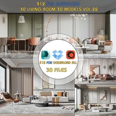 30 Living Room 3d Models Vol.22 - CO.RO.NA