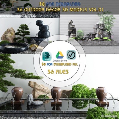 36 Outdoor Decor 3d Models Vol.01 - Vray