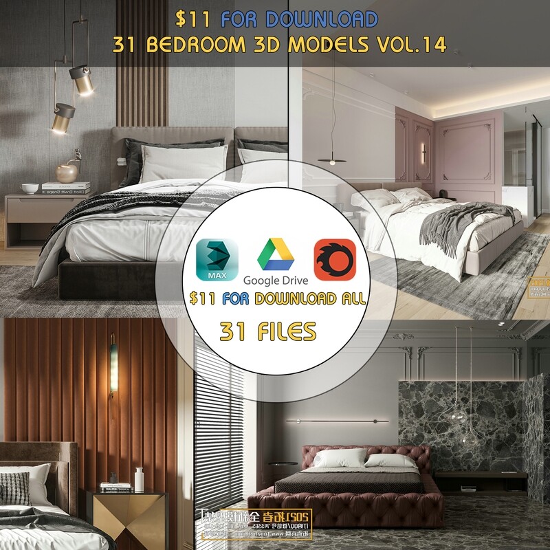 31 BEDROOM 3D MODELS VOL.14 - CO.RO.NA