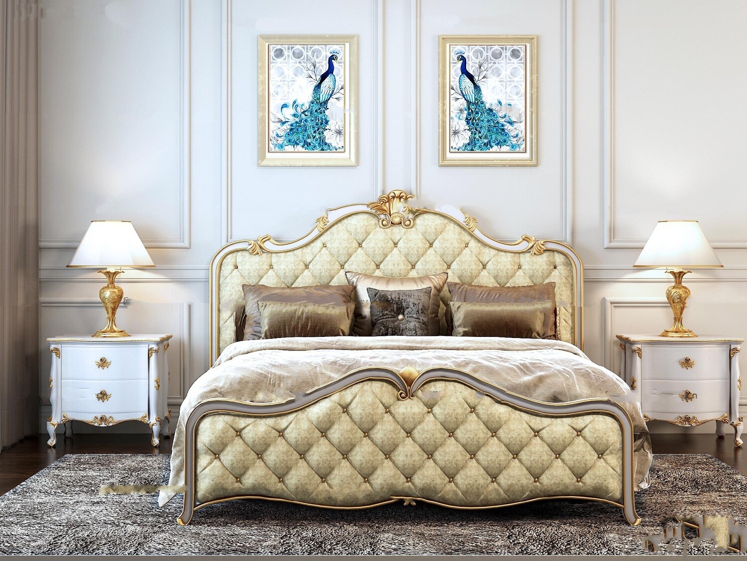 90 Classic bed 3d models vol.15-Vray