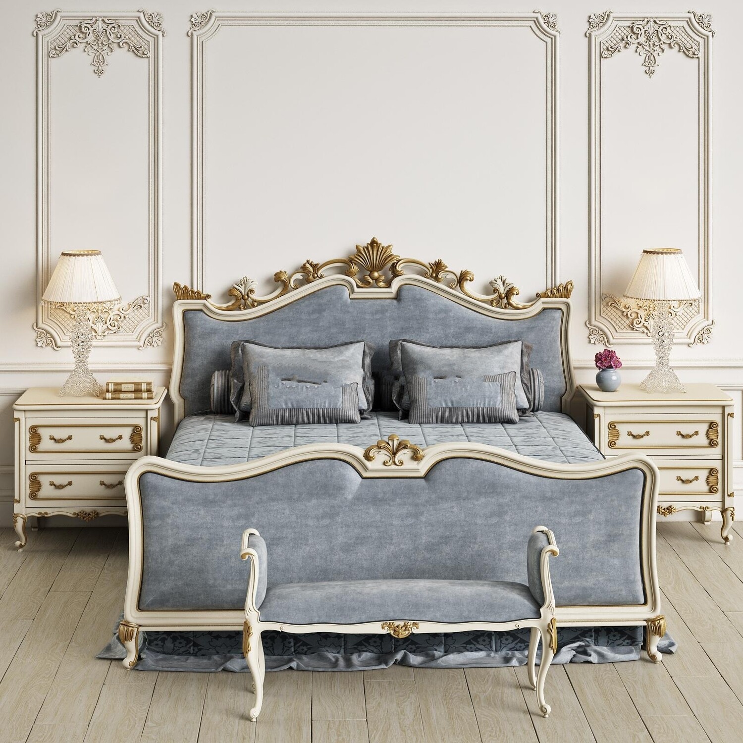 90 Classic bed 3d models vol.15-Vray