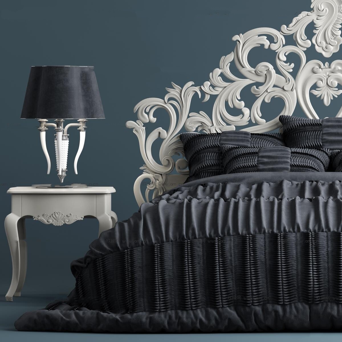 90 Classic bed 3d models vol.15-Vray