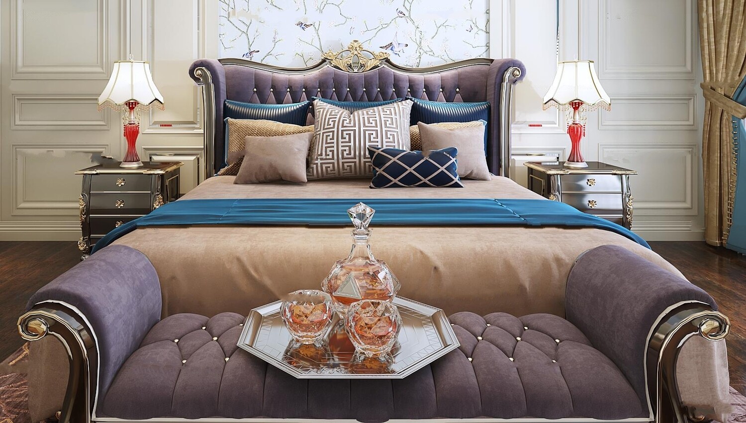 90 Classic bed 3d models vol.15-Vray