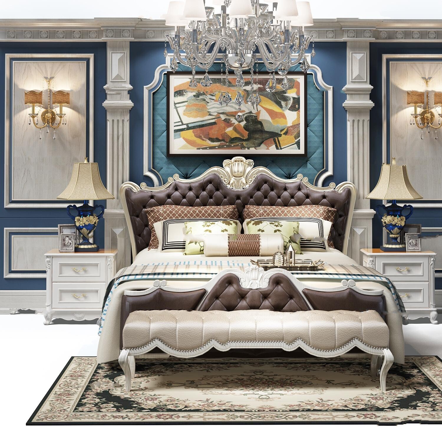 90 Classic bed 3d models vol.15-Vray