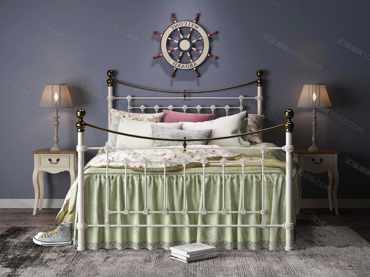 90 Classic bed 3d models vol.15-Vray