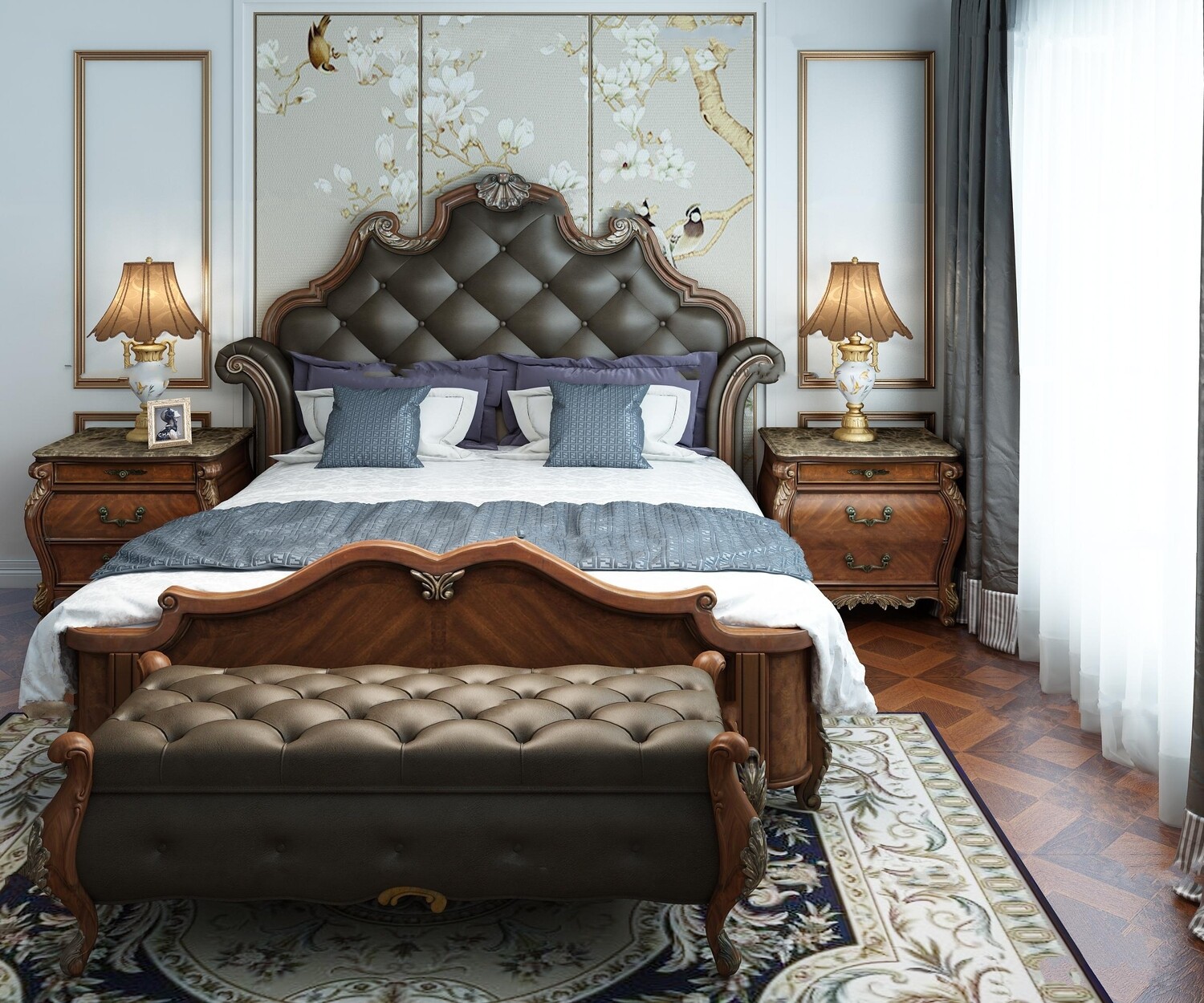90 Classic bed 3d models vol.15-Vray