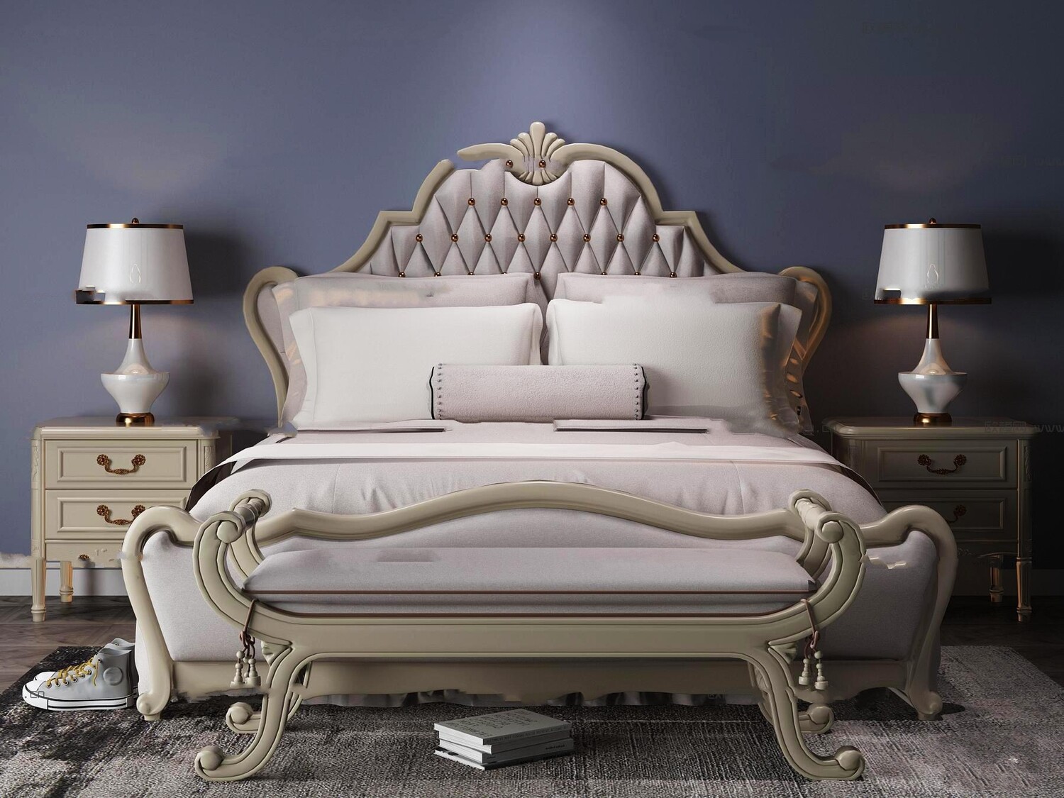 90 Classic bed 3d models vol.15-Vray