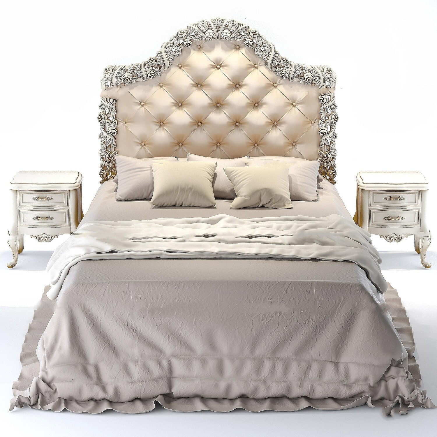 90 Classic bed 3d models vol.15-Vray