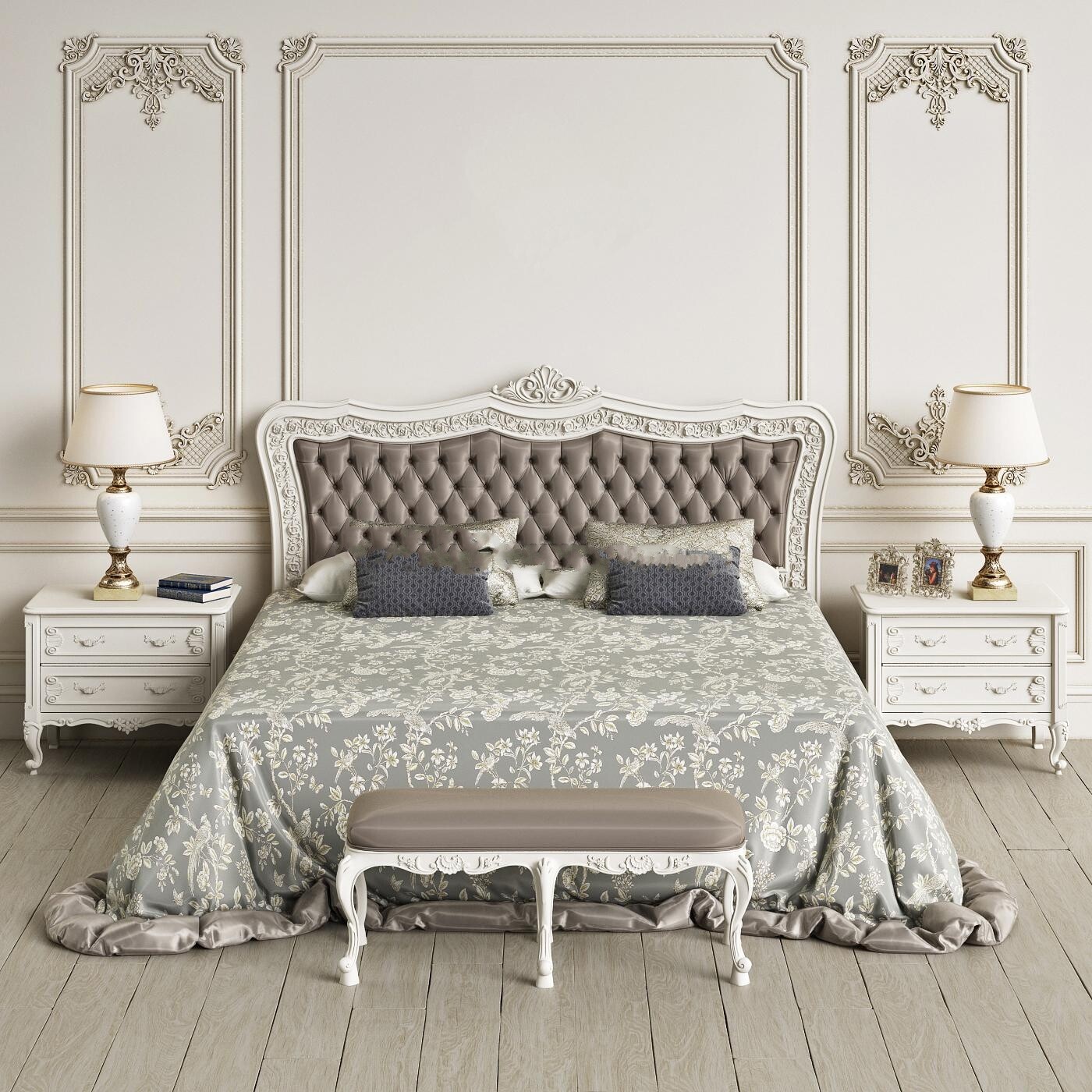 90 Classic bed 3d models vol.15-Vray