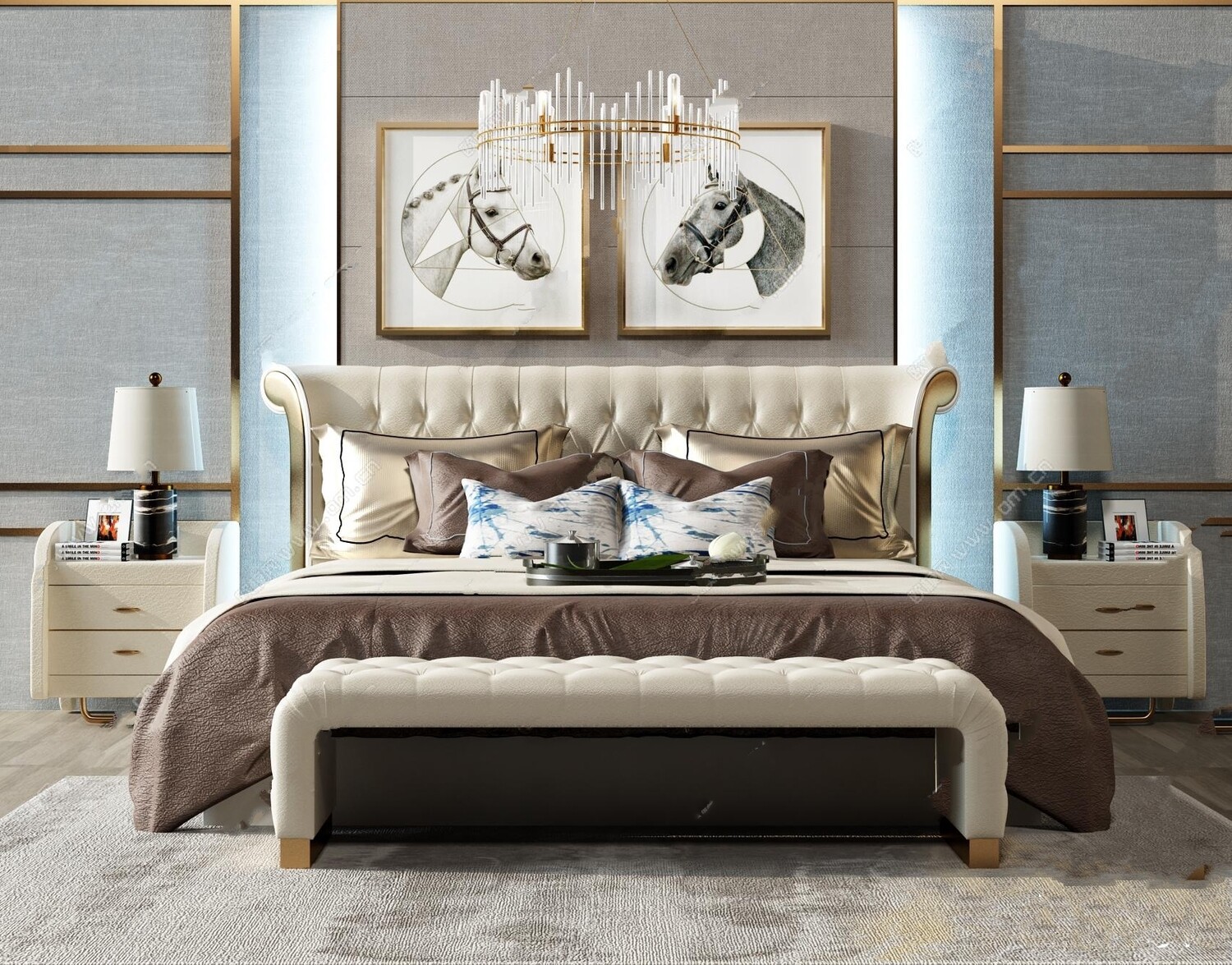 90 Classic bed 3d models vol.15-Vray