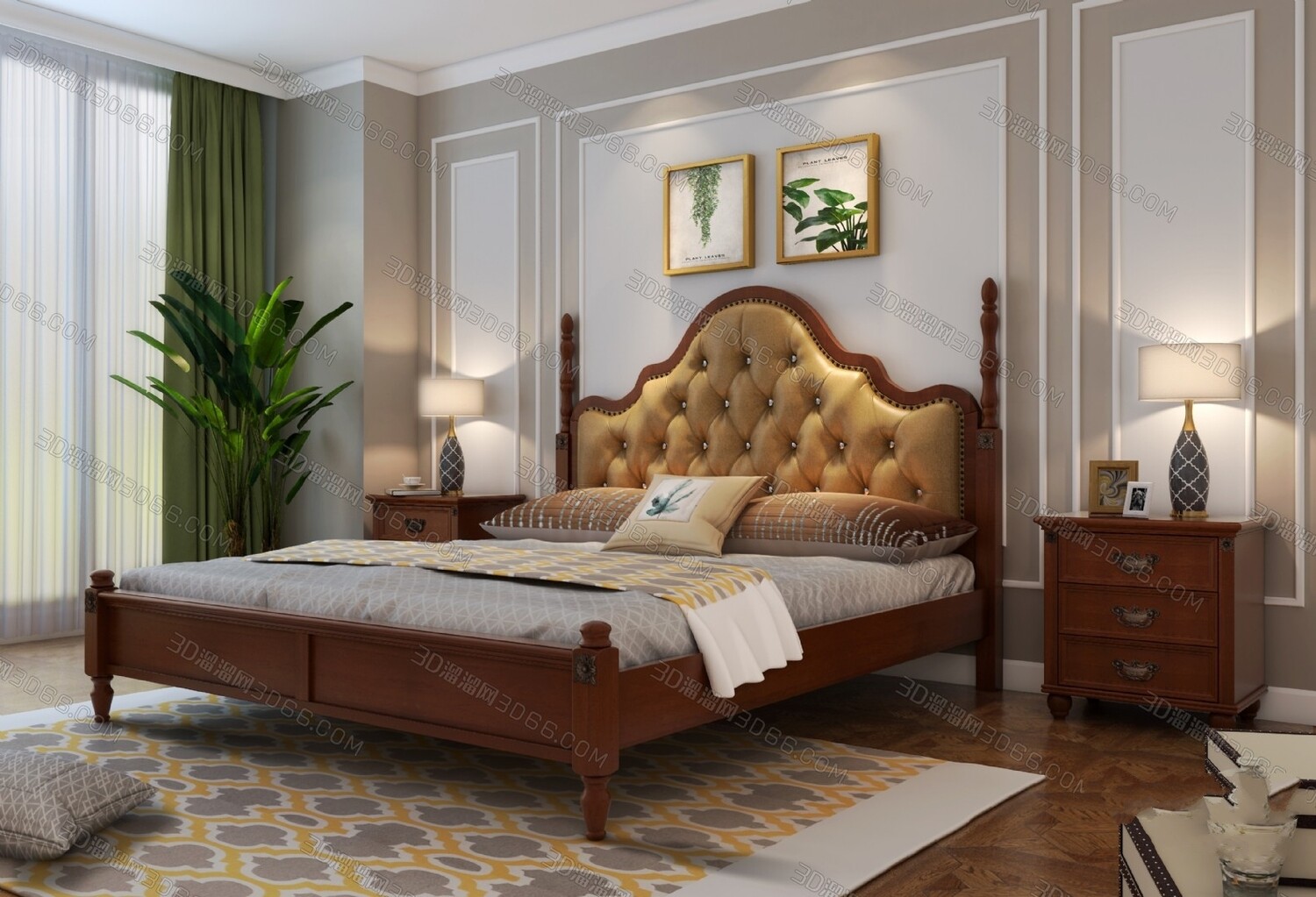 90 Classic bed 3d models vol.15-Vray