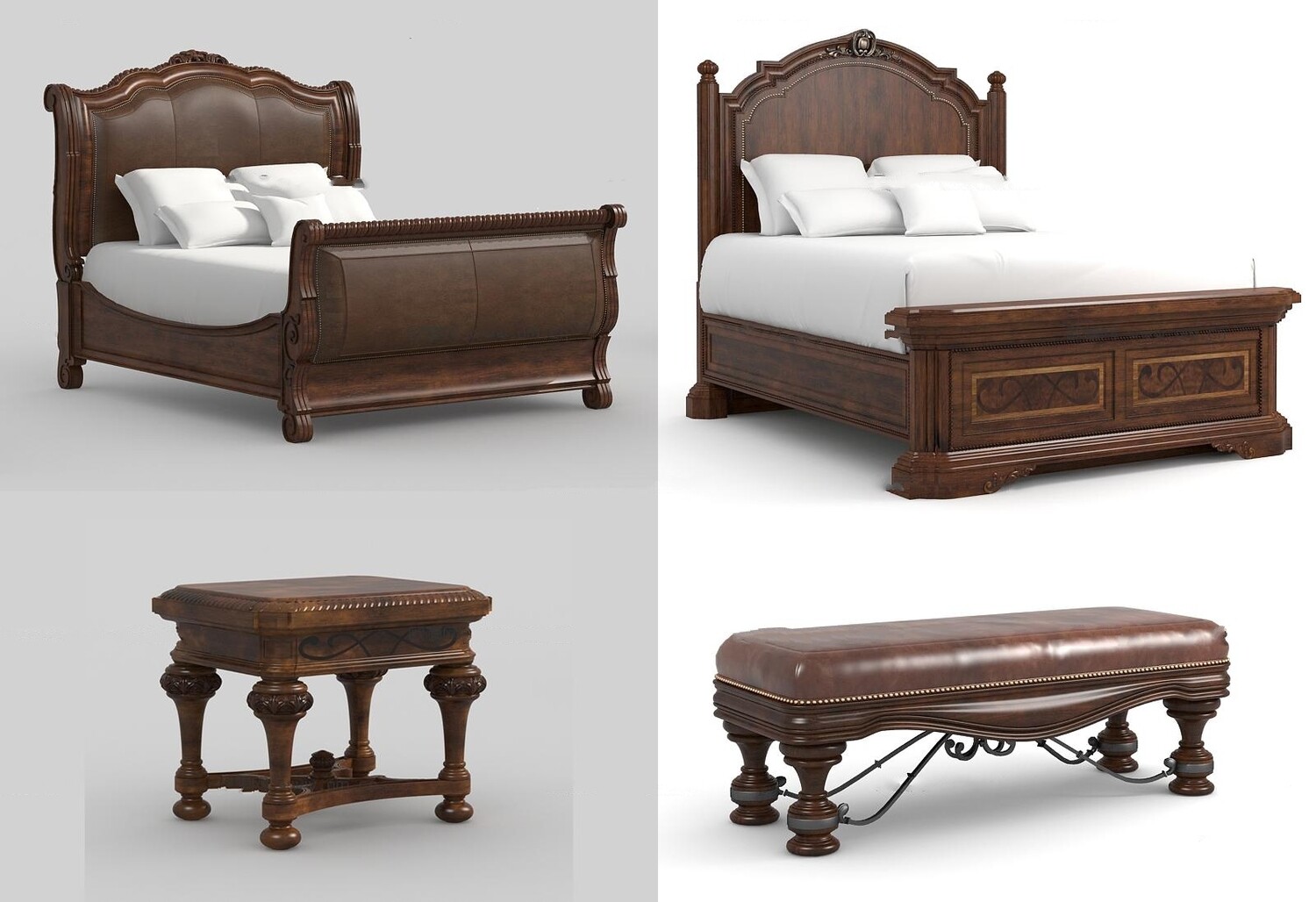 90 Classic bed 3d models vol.15-Vray