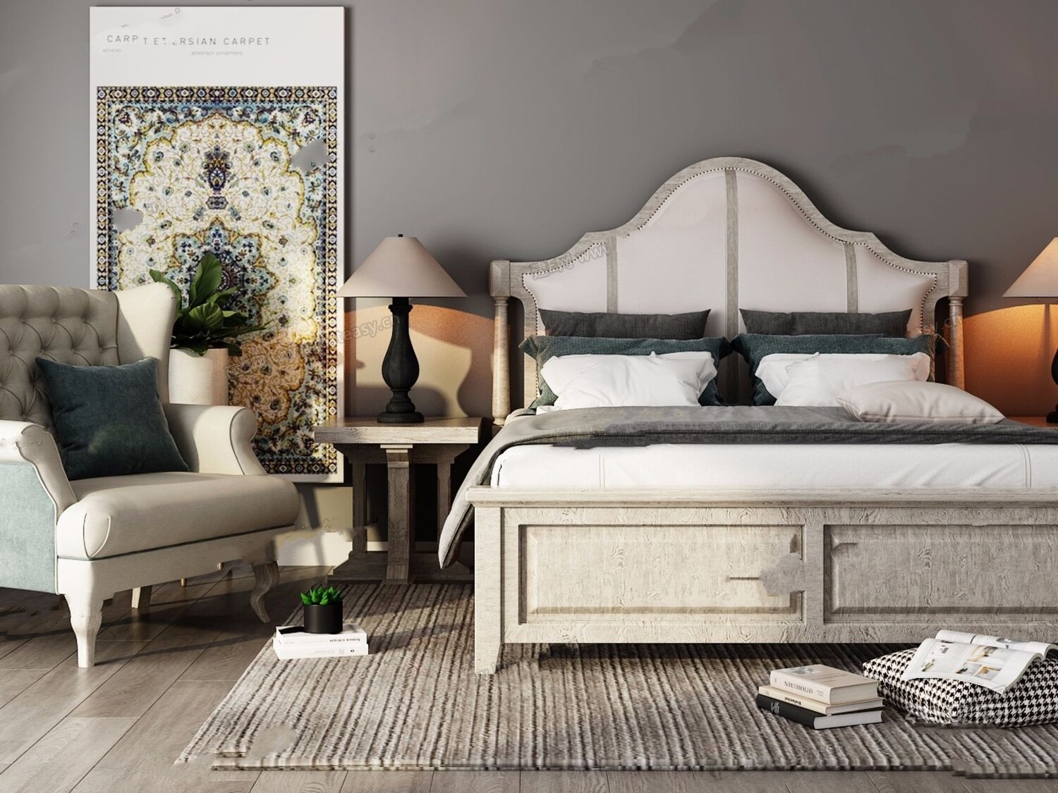 90 Classic bed 3d models vol.15-Vray